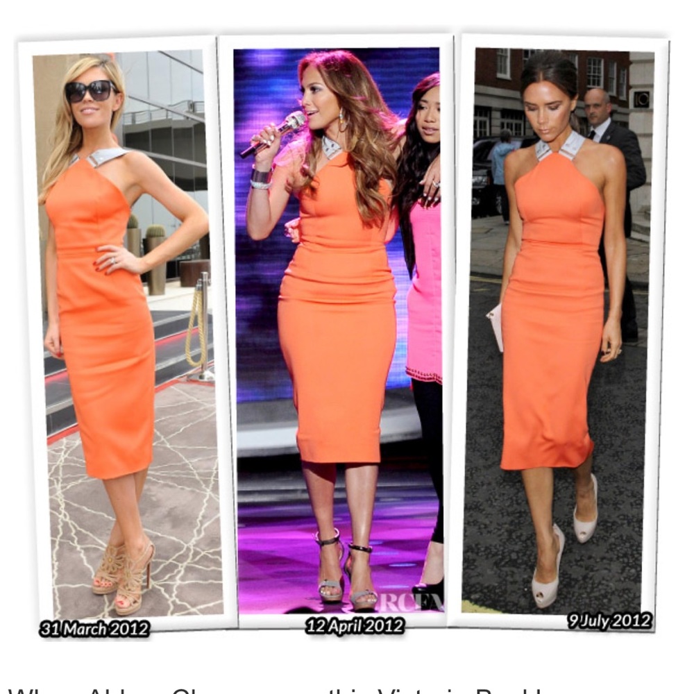 Victoria Beckham Tangerine/Silver Dress #159 Runway UK8 US4